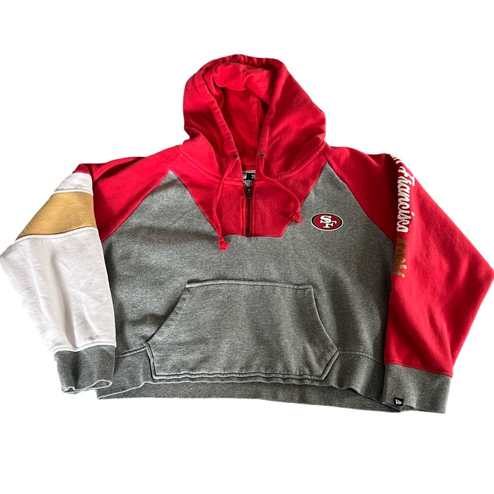New Era San Francisco 49ers Cropped Hoodie Women’s XXL Red Football Pullover